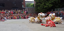 Leeuwendans Kung Fu demo & Kung Fu workshop voor 600 kinderen Montessoribasisschool De Elzen te Tilburg